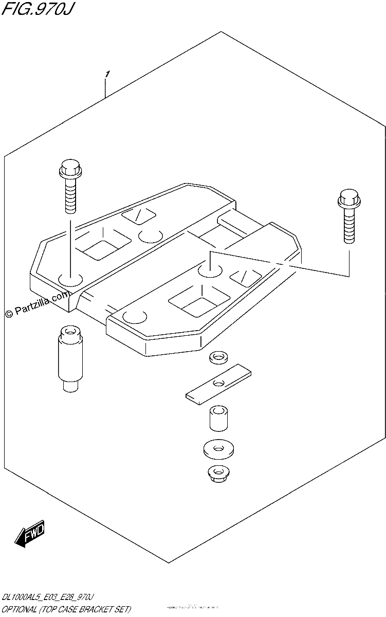 Diagrama de OPTIONAL TOP CASE BRACKET SET