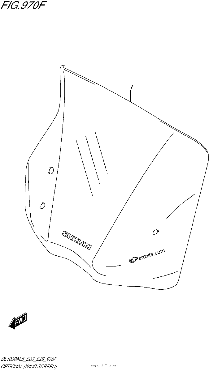 Diagrama de OPTIONAL WIND SCREEN