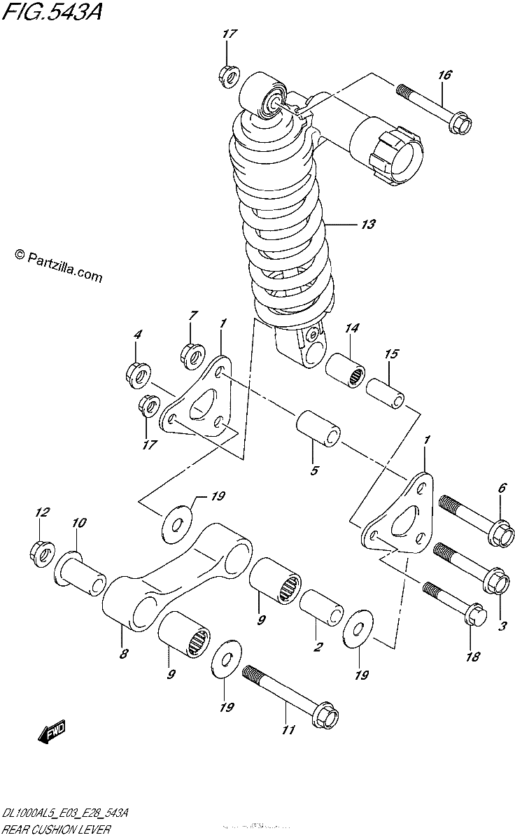 Diagrama de REAR CUSHION LEVER