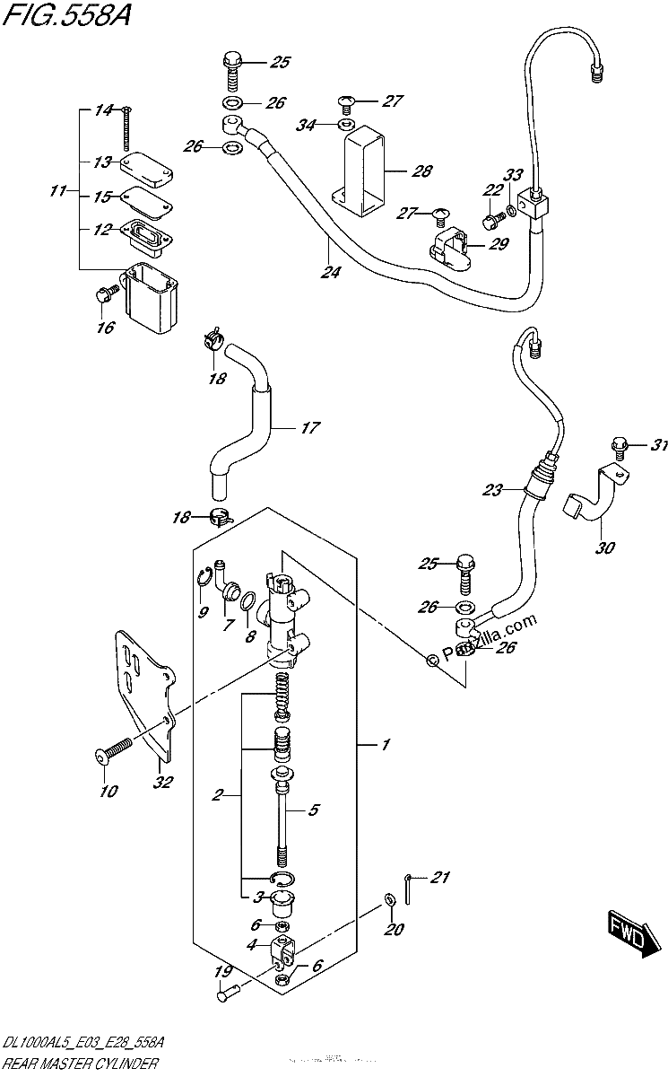 Diagrama de REAR MASTER CYLINDER
