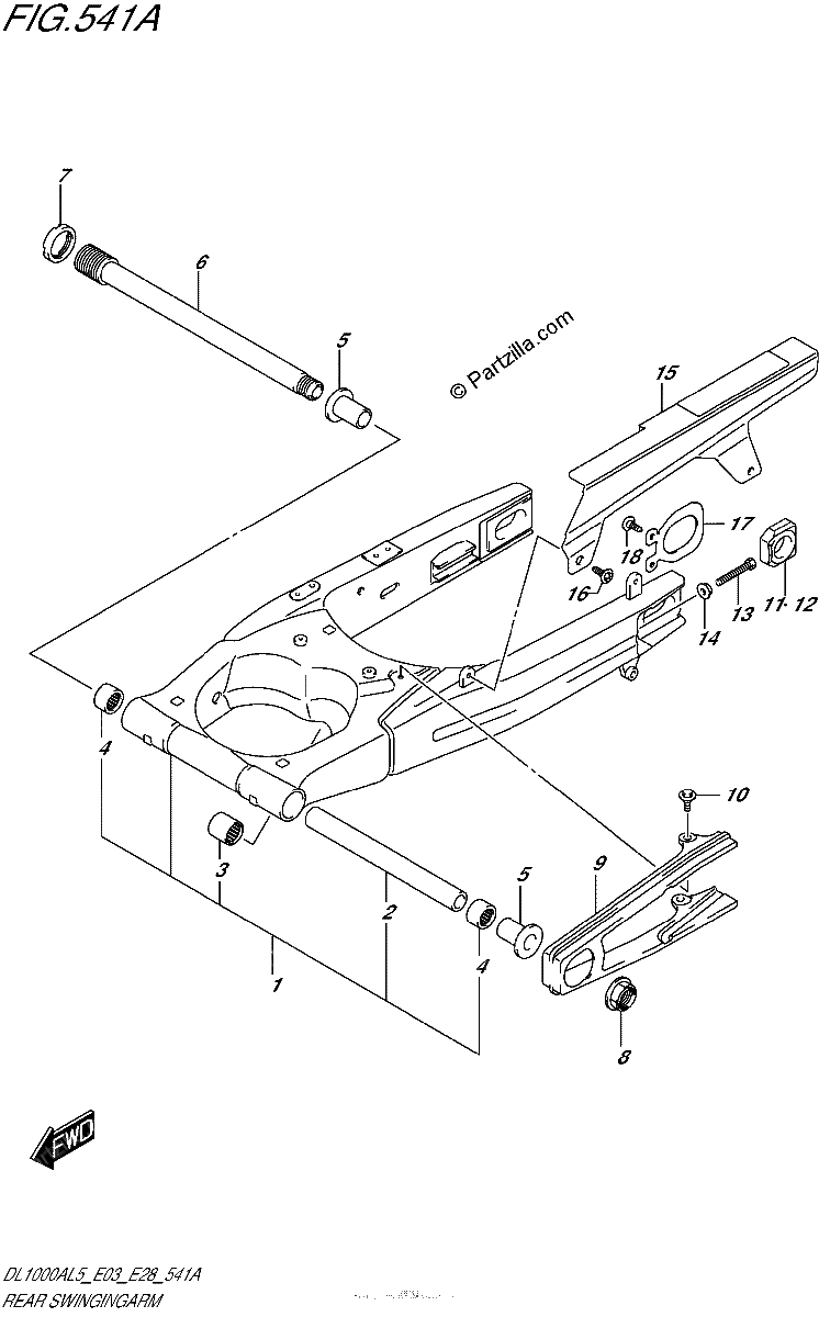 Diagrama de REAR SWINGINGARM