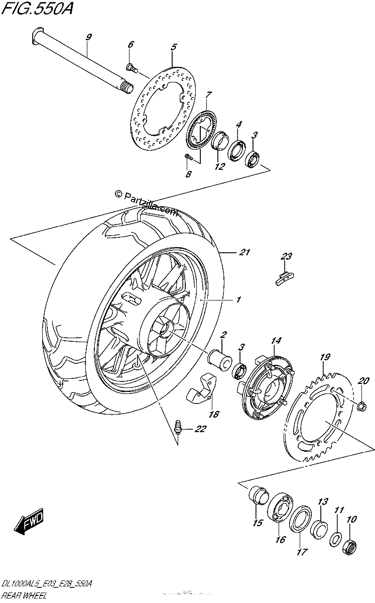 Diagrama de REAR WHEEL