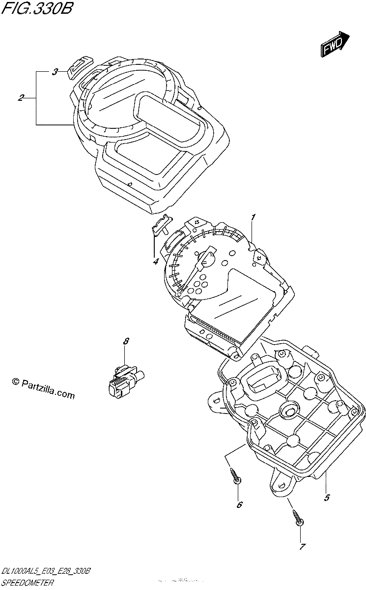 Diagrama de SPEEDOMETER DL1000AL5 E28