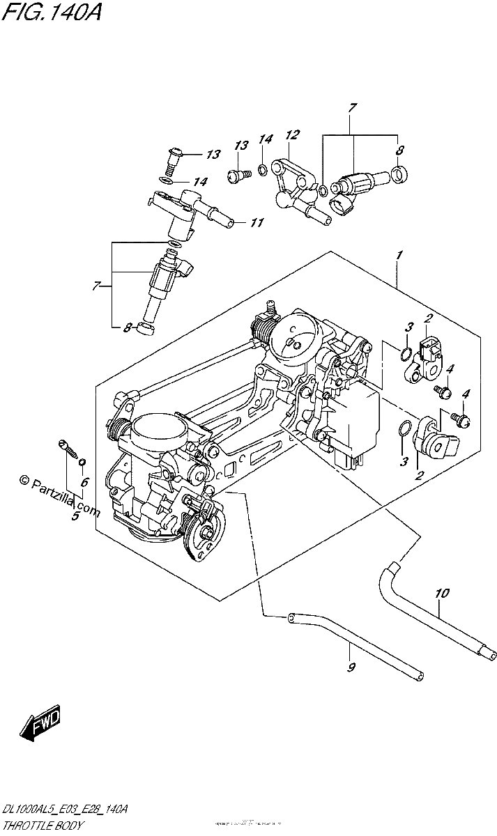 Diagrama de THROTTLE BODY DL1000AL5 E03