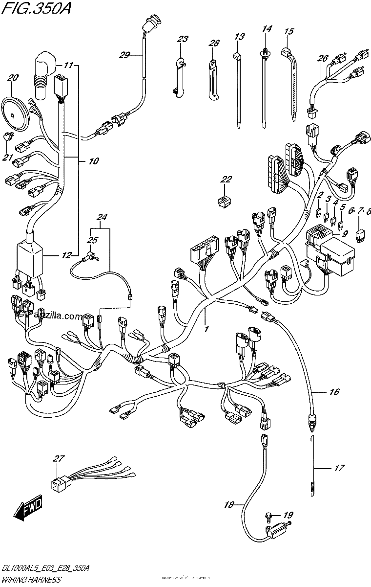 Diagrama de WIRING HARNESS DL1000AL5 E03