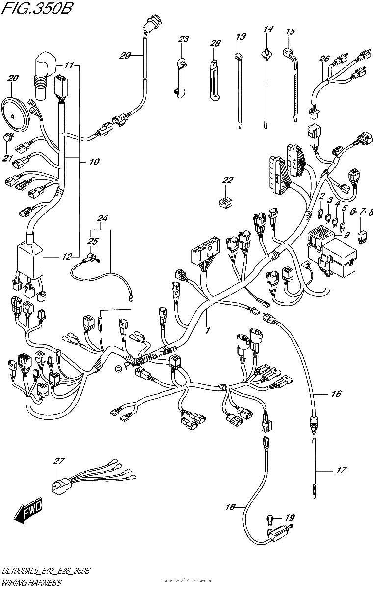 Diagrama de WIRING HARNESS DL1000AL5 E28