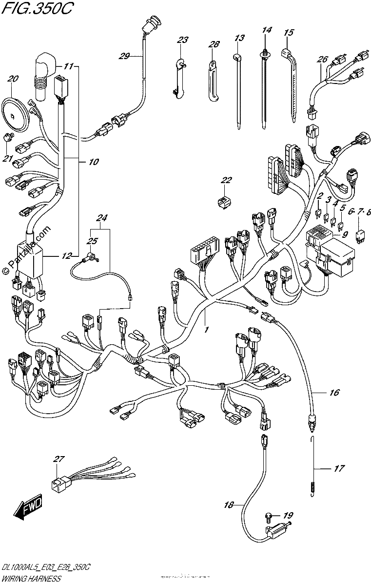 Diagrama de WIRING HARNESS DL1000AL5 E33