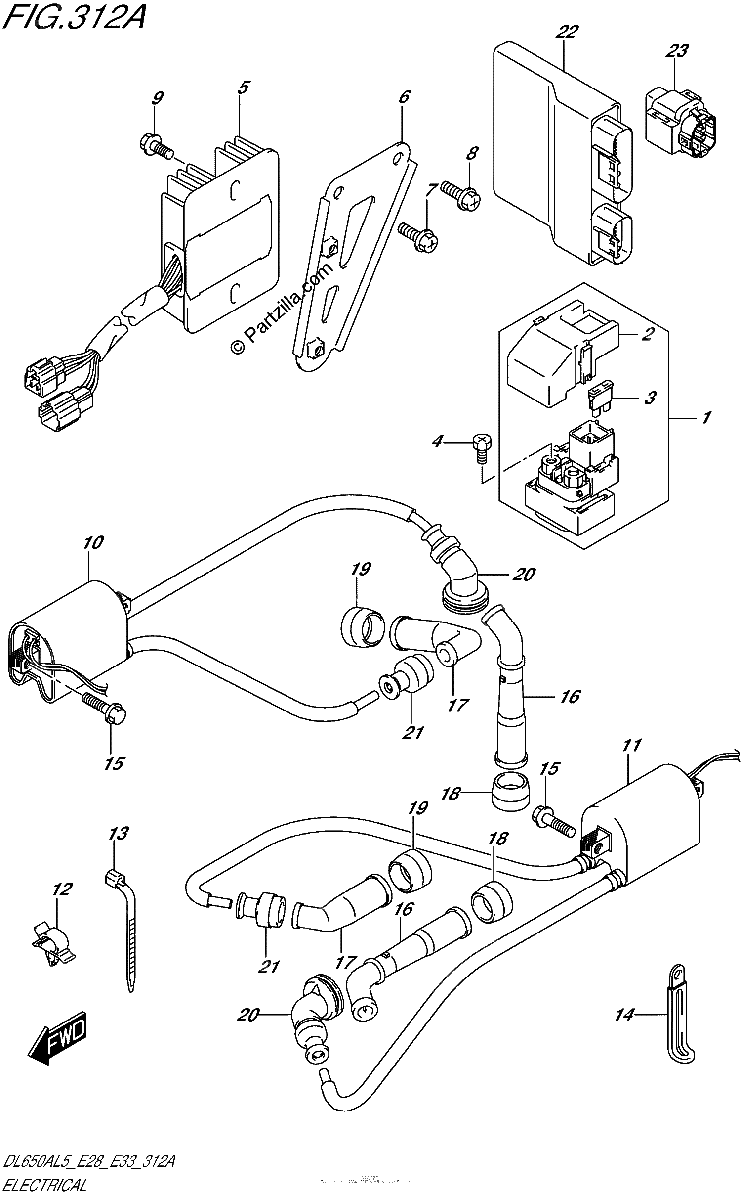 Diagrama de ELECTRICAL DL650AL5 E28