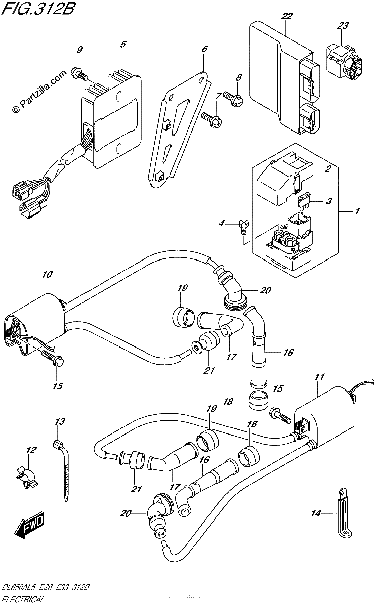 Diagrama de ELECTRICAL DL650AL5 E33