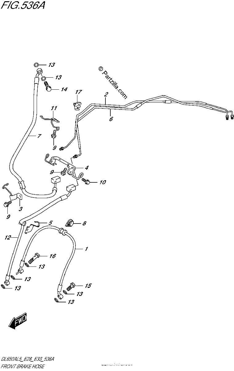 Diagrama de FRONT BRAKE HOSE