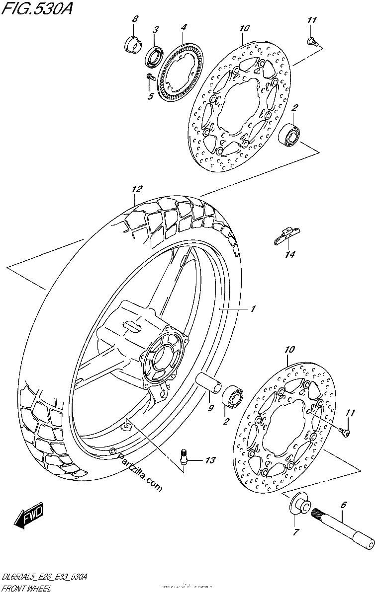 Diagrama de FRONT WHEEL