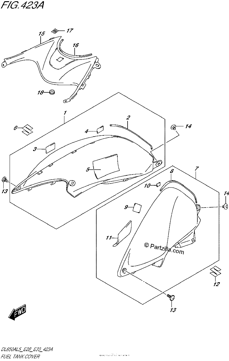Diagrama de FUEL TANK COVER