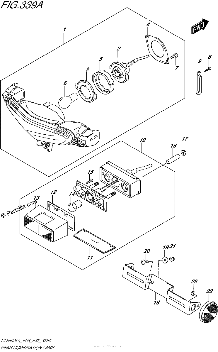 Diagrama de REAR COMBINATION LAMP