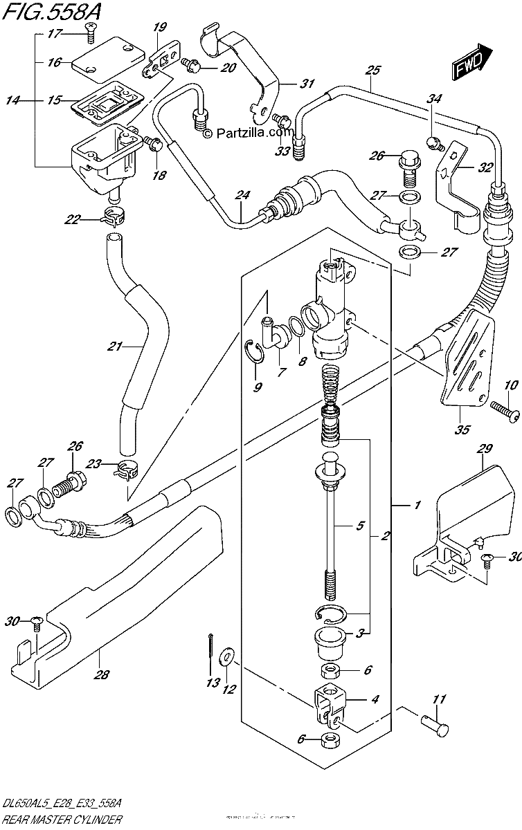Diagrama de REAR MASTER CYLINDER