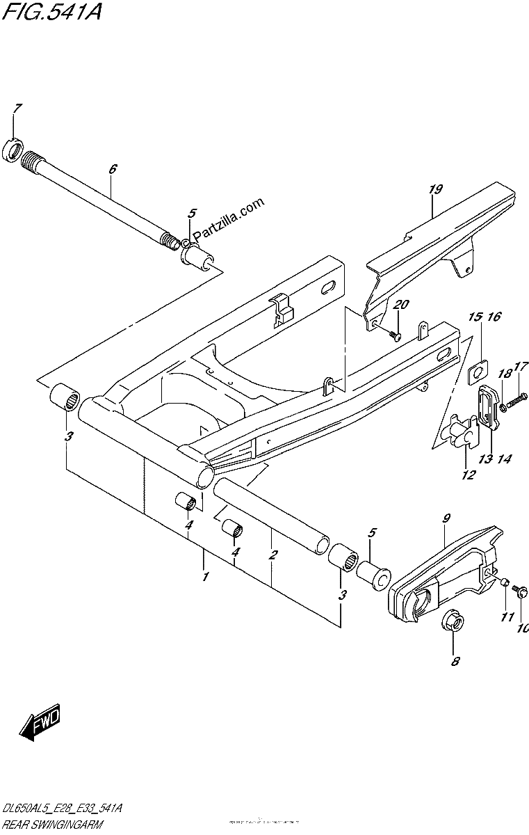 Diagrama de REAR SWINGINGARM