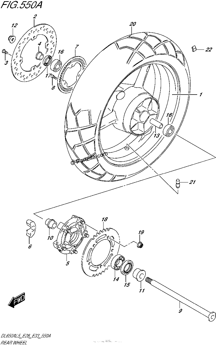 Diagrama de REAR WHEEL