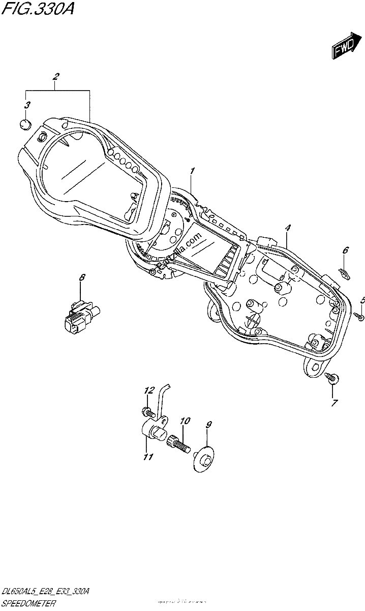 Diagrama de SPEEDOMETER DL650AL5 E28