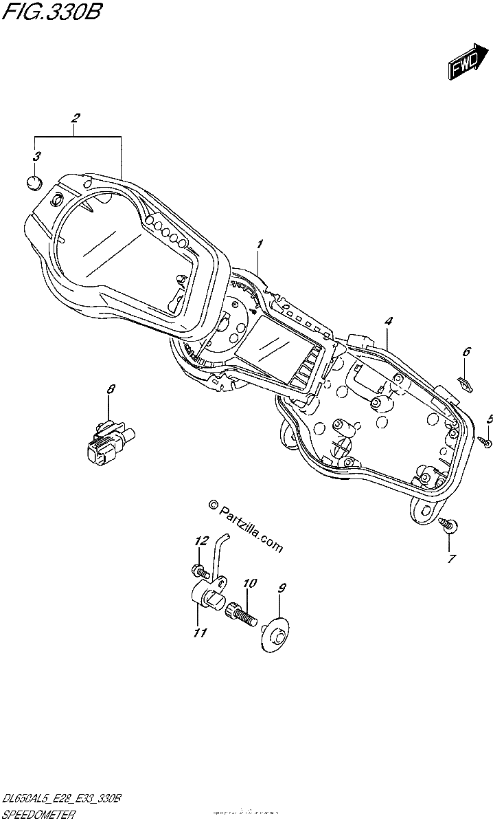 Diagrama de SPEEDOMETER DL650AL5 E33