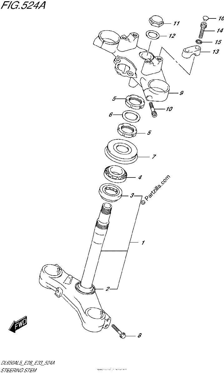 Diagrama de STEERING STEM