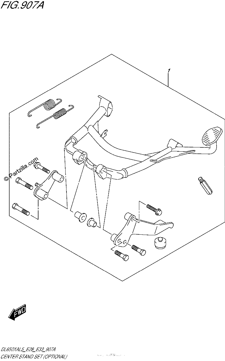 Diagrama de CENTER STAND SET OPTIONAL