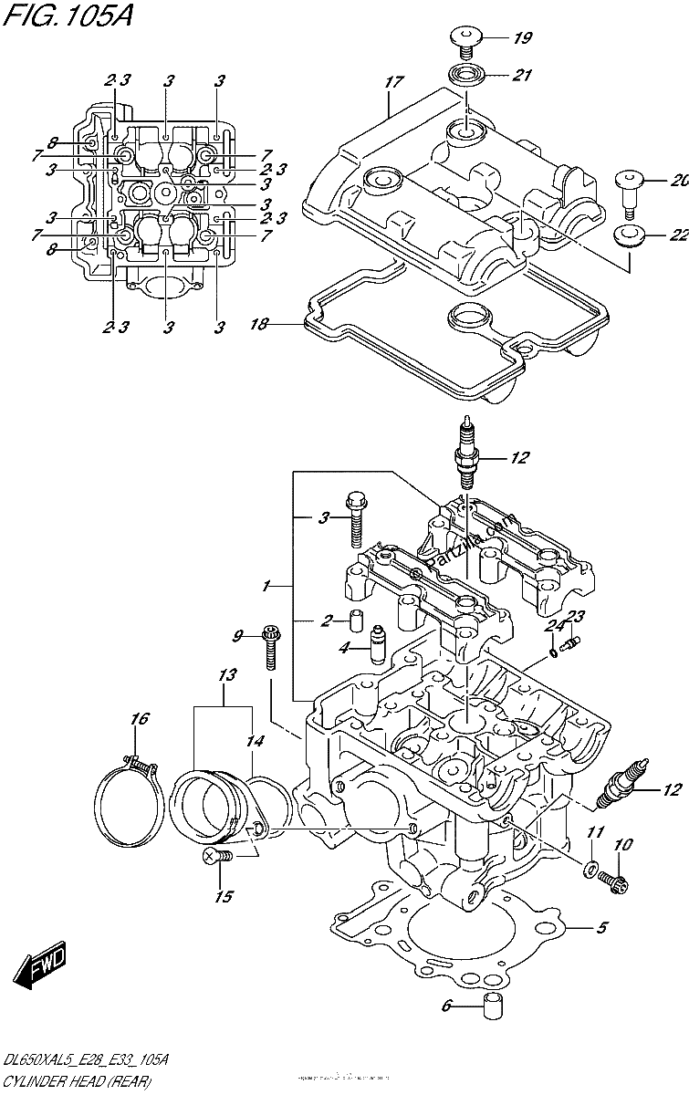 Diagrama de CYLINDER HEAD REAR