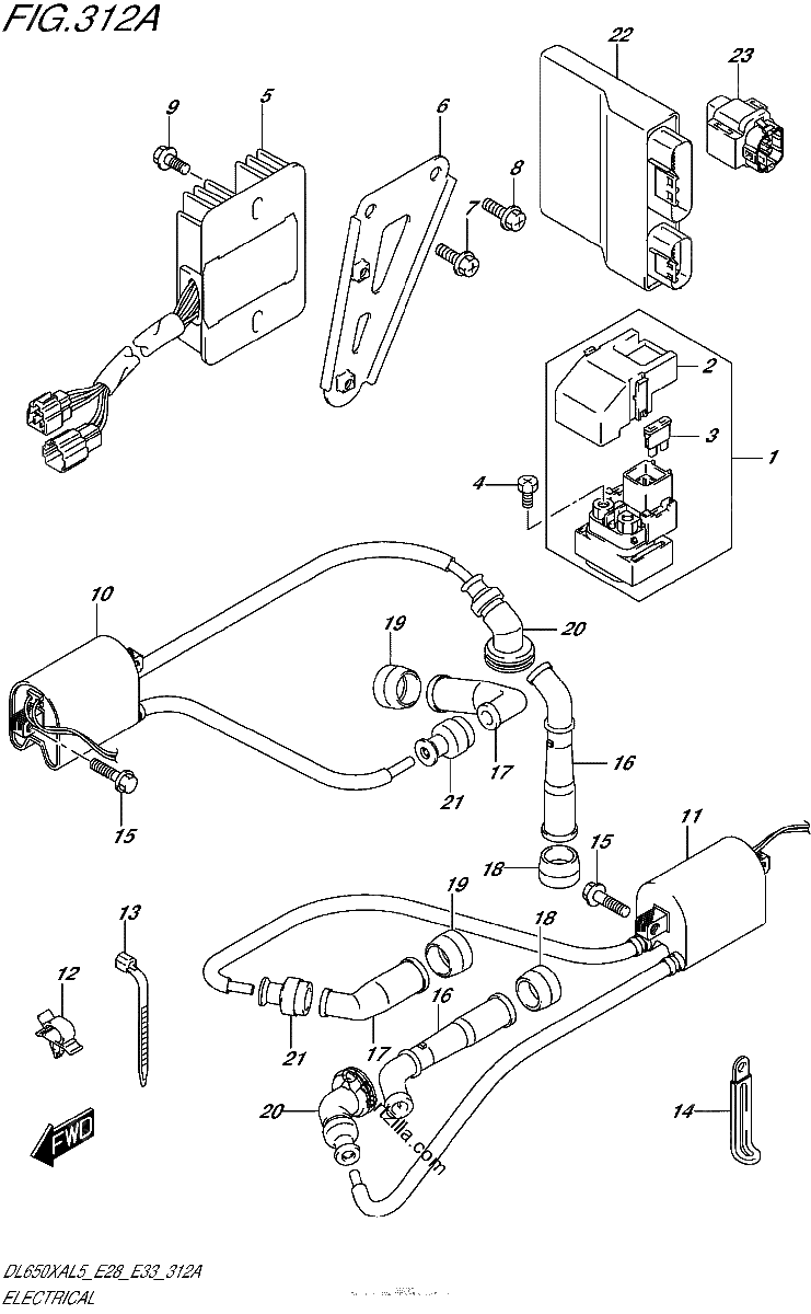 Diagrama de ELECTRICAL DL650XAL5 E28