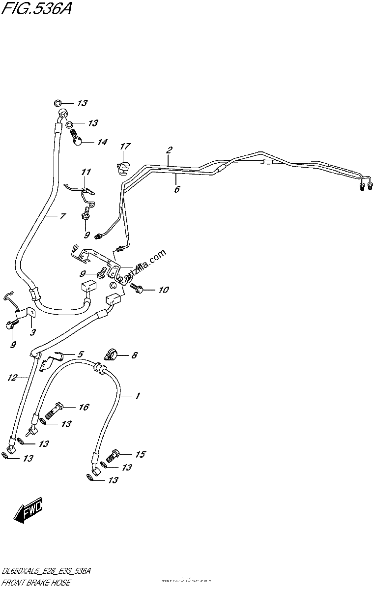 Diagrama de FRONT BRAKE HOSE