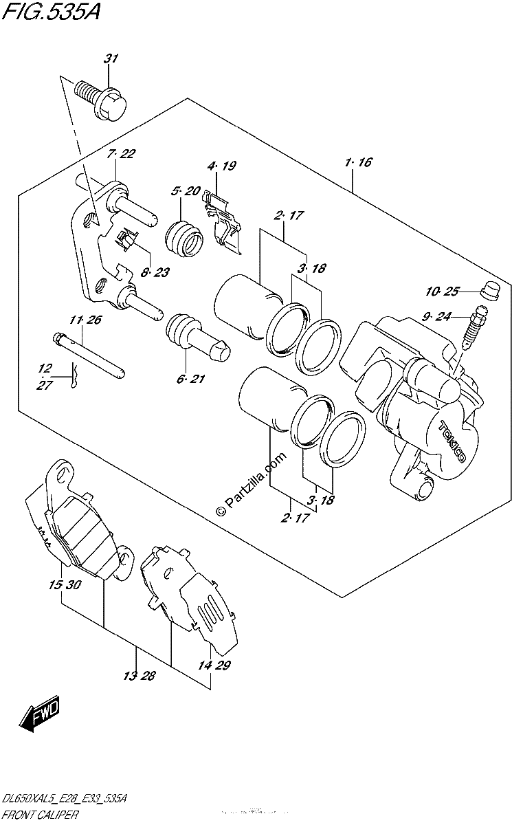 Diagrama de FRONT CALIPER