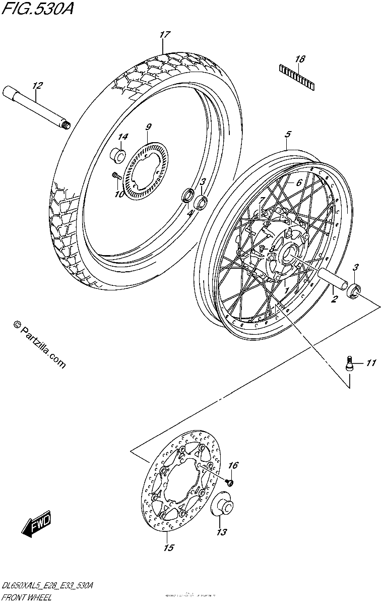 Diagrama de FRONT WHEEL