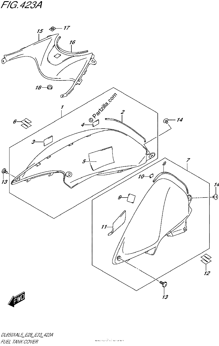 Diagrama de FUEL TANK COVER