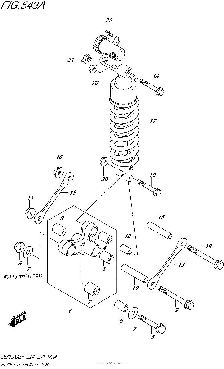 Diagrama de REAR CUSHION LEVER