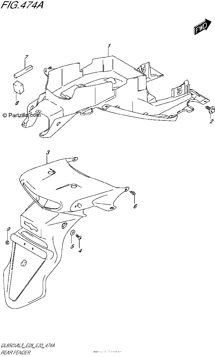 Diagrama de REAR FENDER