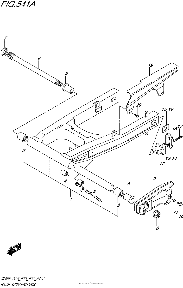 Diagrama de REAR SWINGINGARM