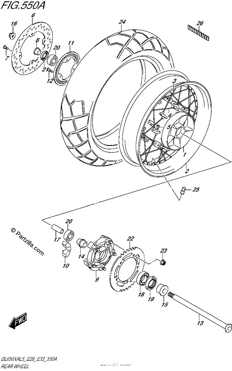 Diagrama de REAR WHEEL