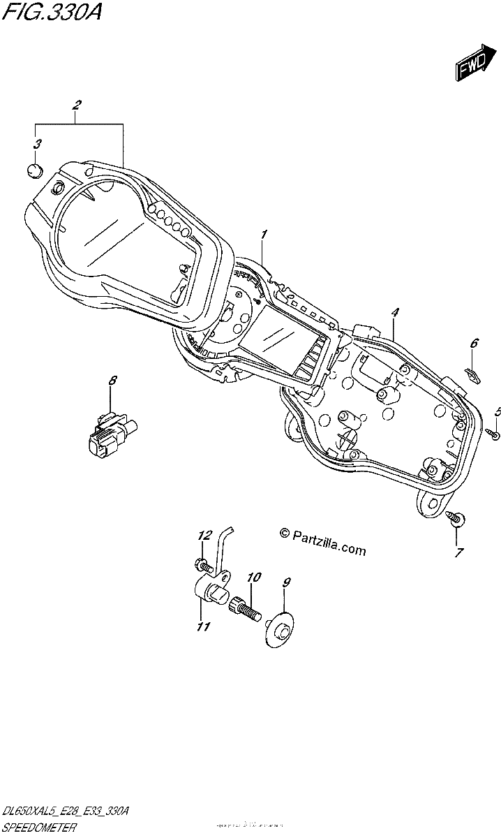 Diagrama de SPEEDOMETER DL650XAL5 E28
