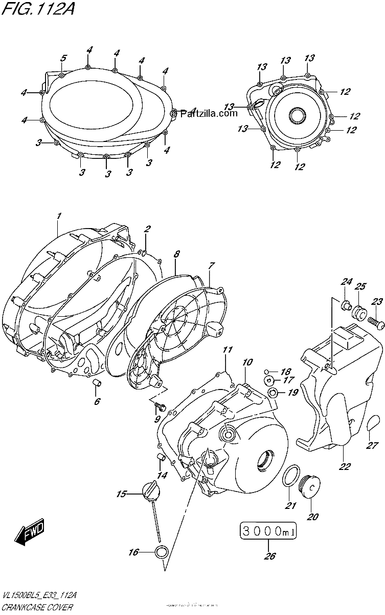 Diagrama de CRANKCASE COVER