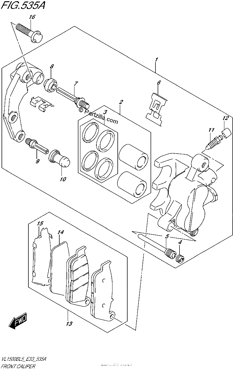 Diagrama de FRONT CALIPER