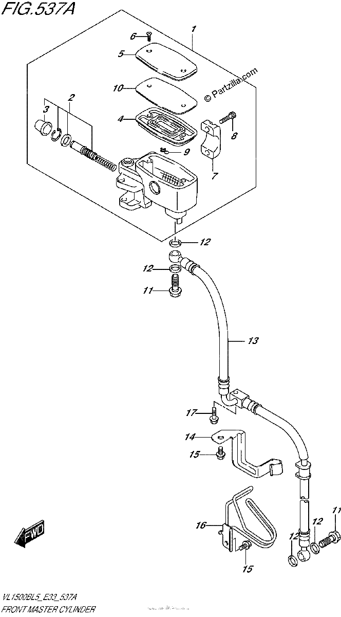 Diagrama de FRONT MASTER CYLINDER