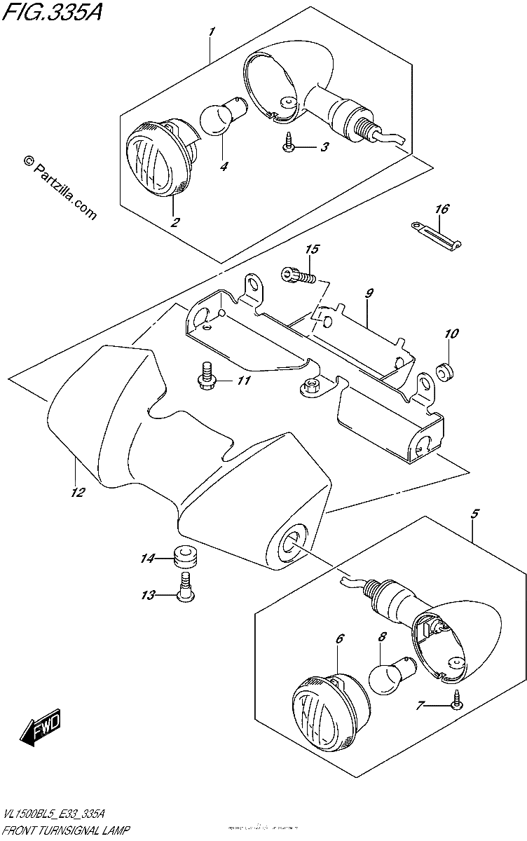 Diagrama de FRONT TURNSIGNAL LAMP