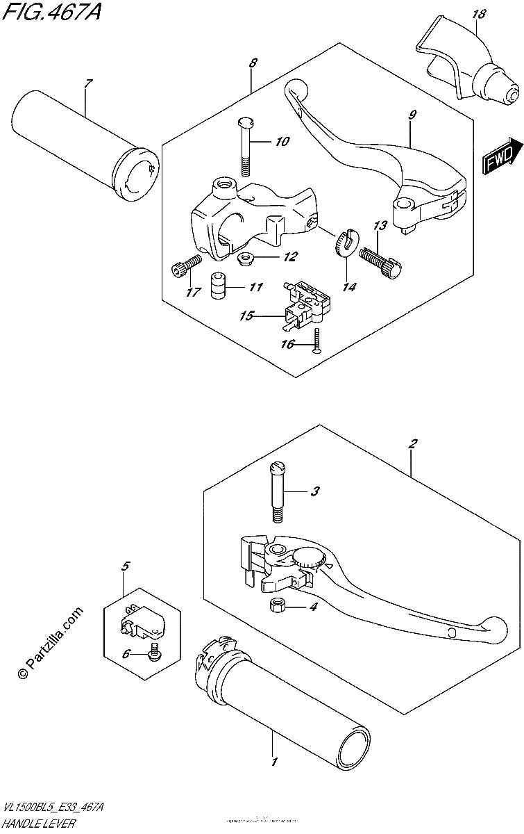 Diagrama de HANDLE LEVER