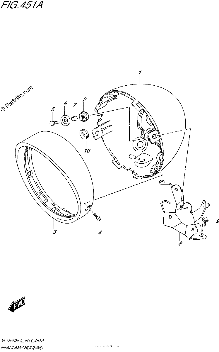 Diagrama de HEADLAMP HOUSING