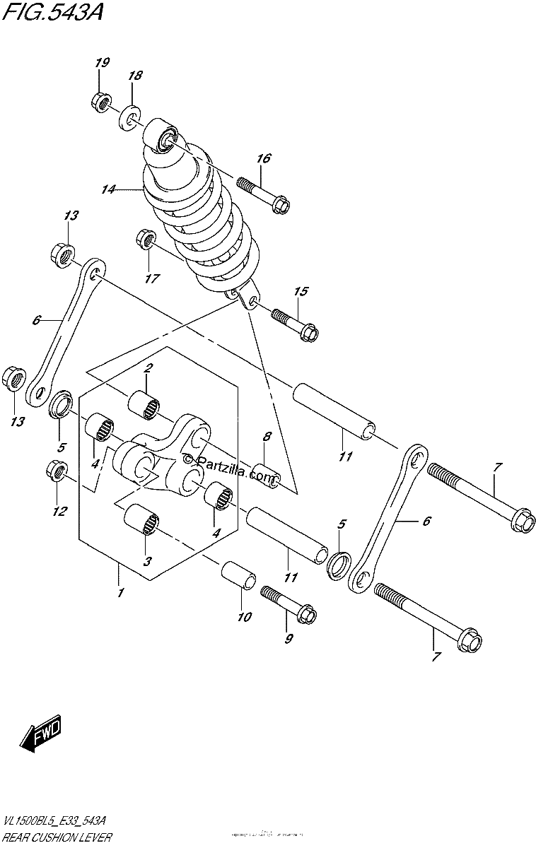 Diagrama de REAR CUSHION LEVER