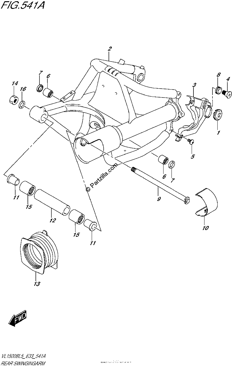 Diagrama de REAR SWINGINGARM