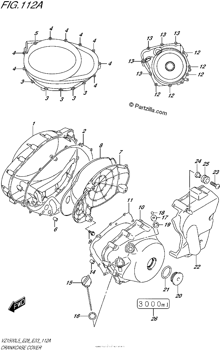 Diagrama de CRANKCASE COVER