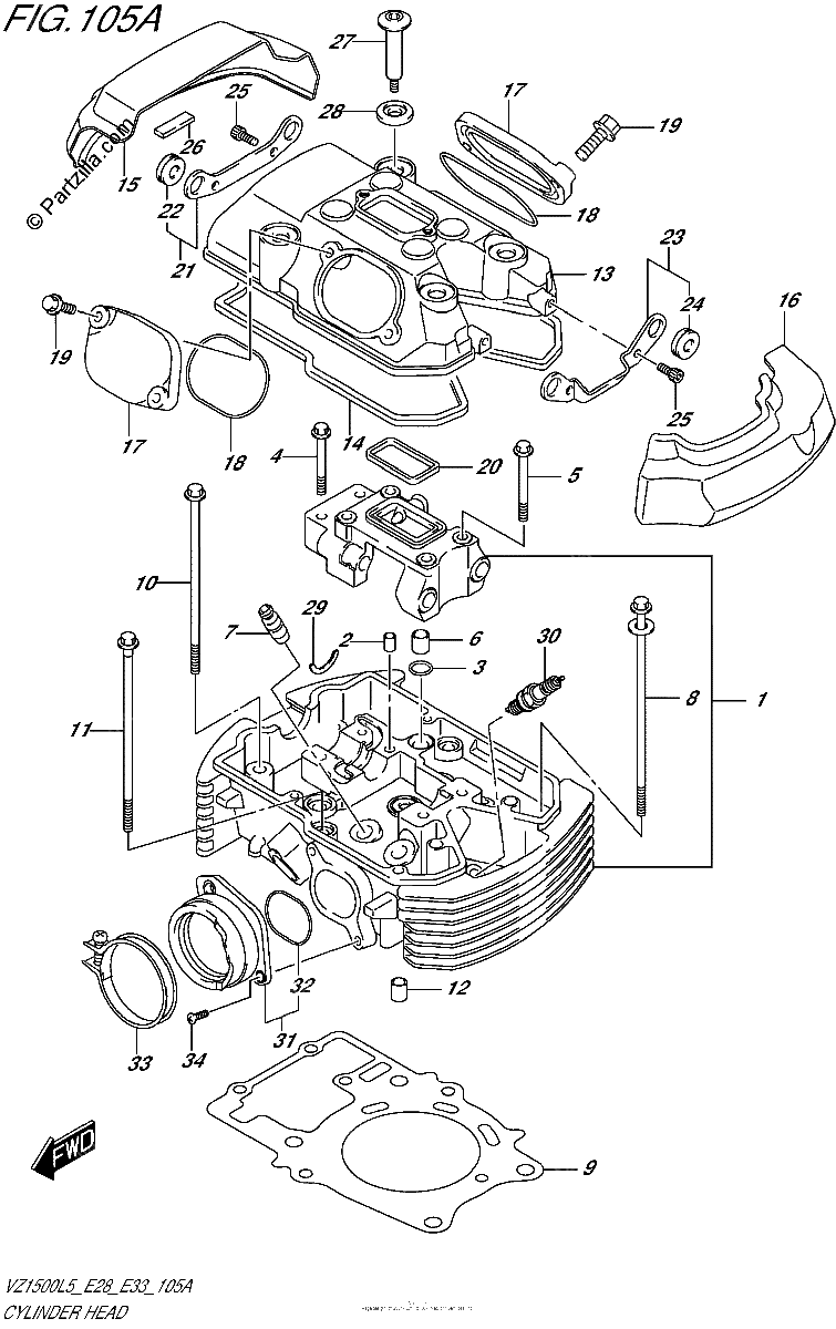Diagrama de CYLINDER HEAD REAR