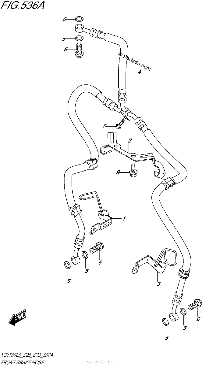 Diagrama de FRONT BRAKE HOSE