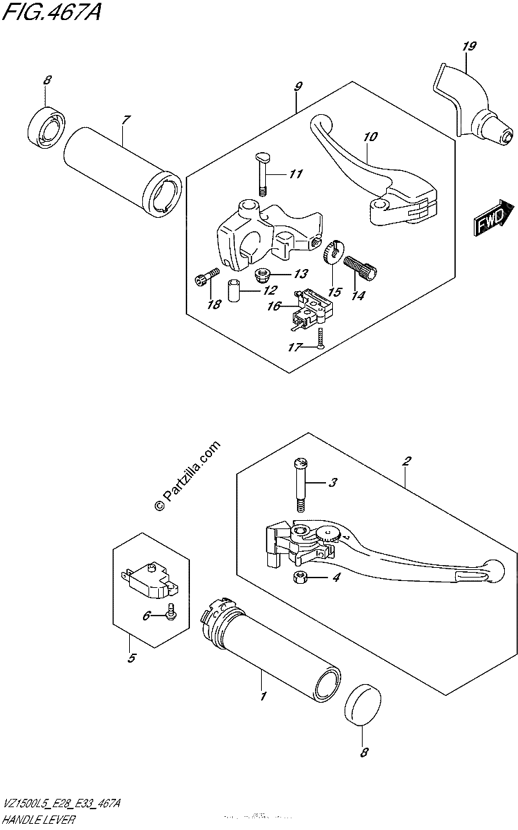 Diagrama de HANDLE LEVER
