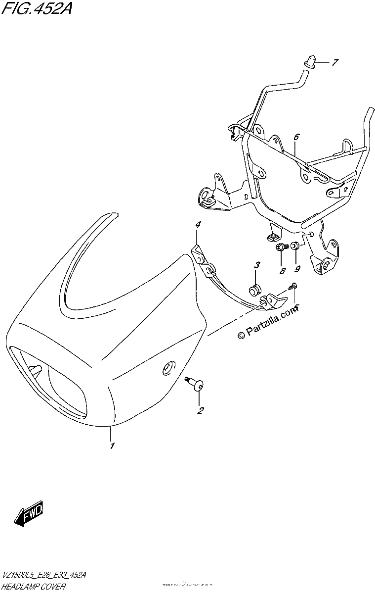 Diagrama de HEADLAMP COVER