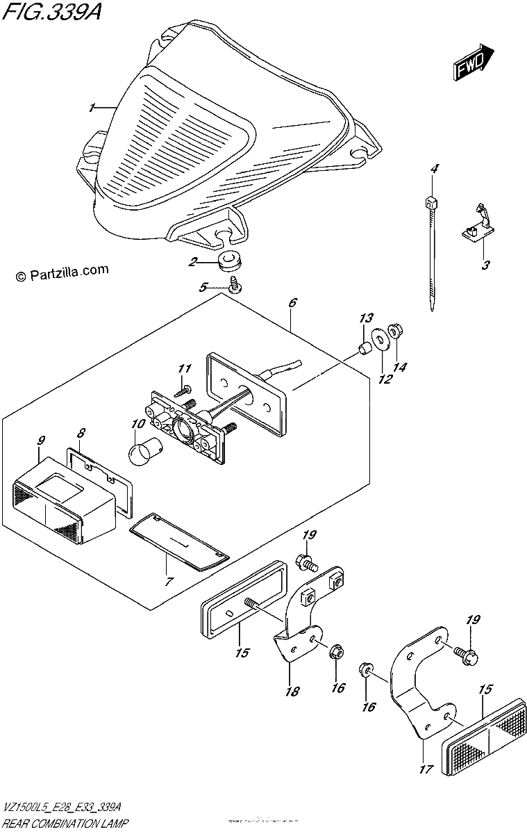 Diagrama de REAR COMBINATION LAMP