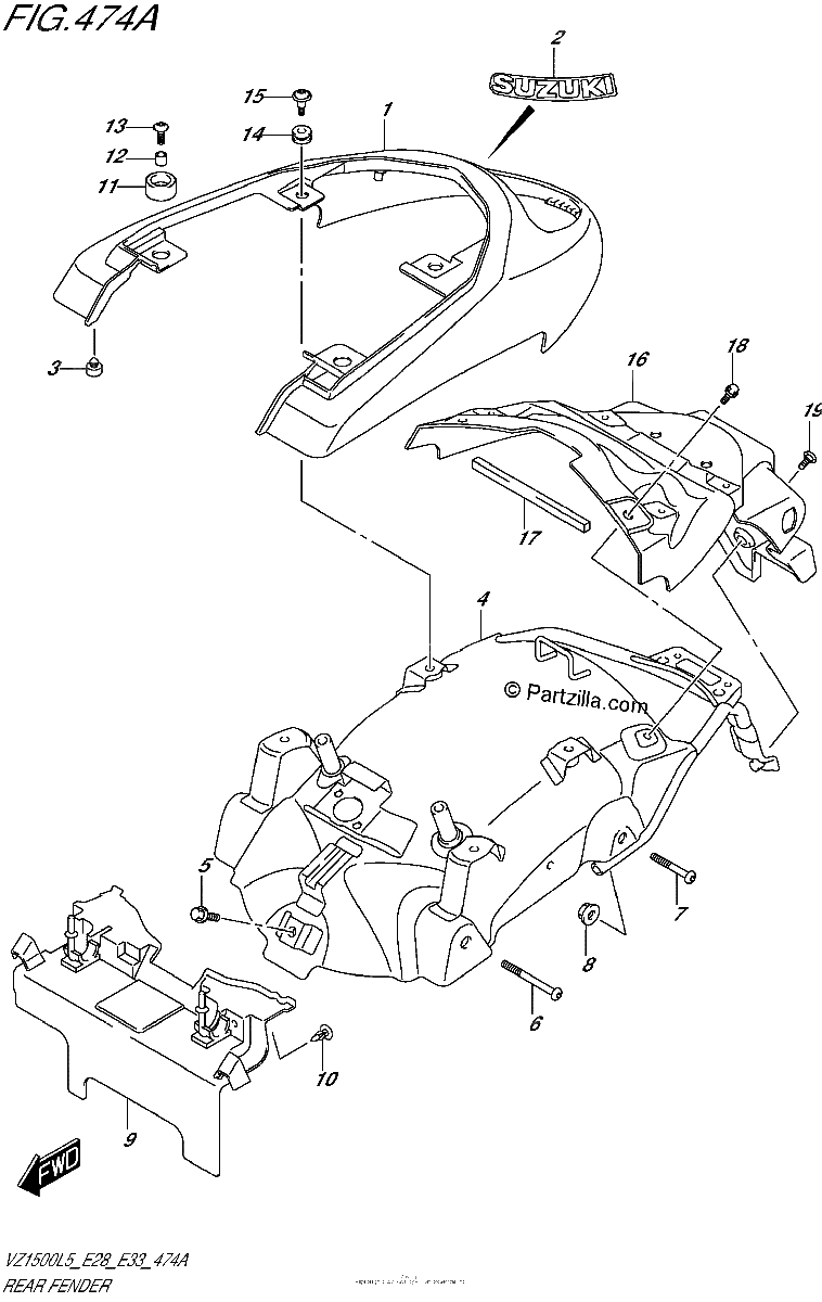 Diagrama de REAR FENDER